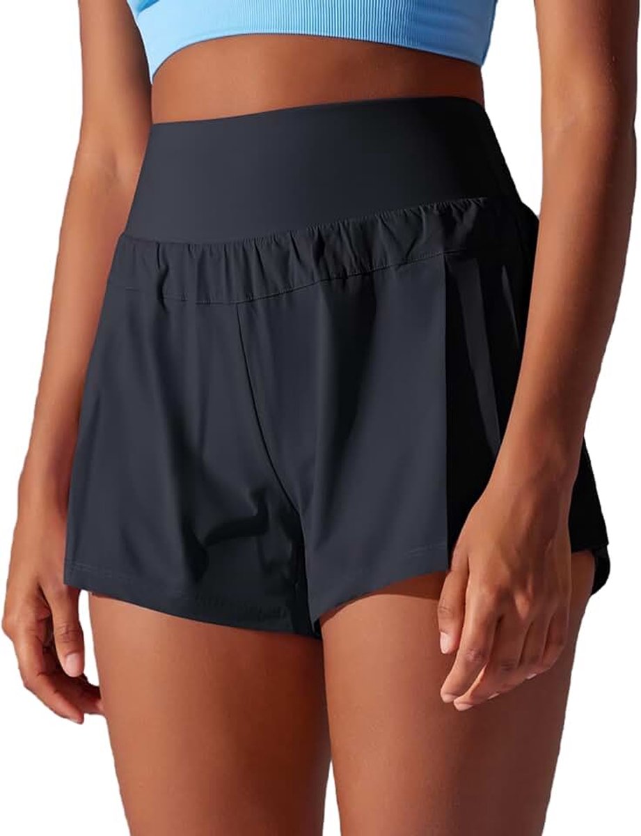 Hardloopshort Korte Sportshort 2 in 1 Sportshort Korte Zomer Tennis Fitness Yoga Sport Short Met Achterzak Sneldrogende Sport Shorts Met Binnenvoering