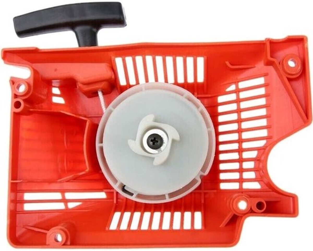 Eentraps startmotor geschikt voor Chinese kettingzagen van 45cc, 52cc en 58cc (modellen 4500, 5200 en 5800) - Rood