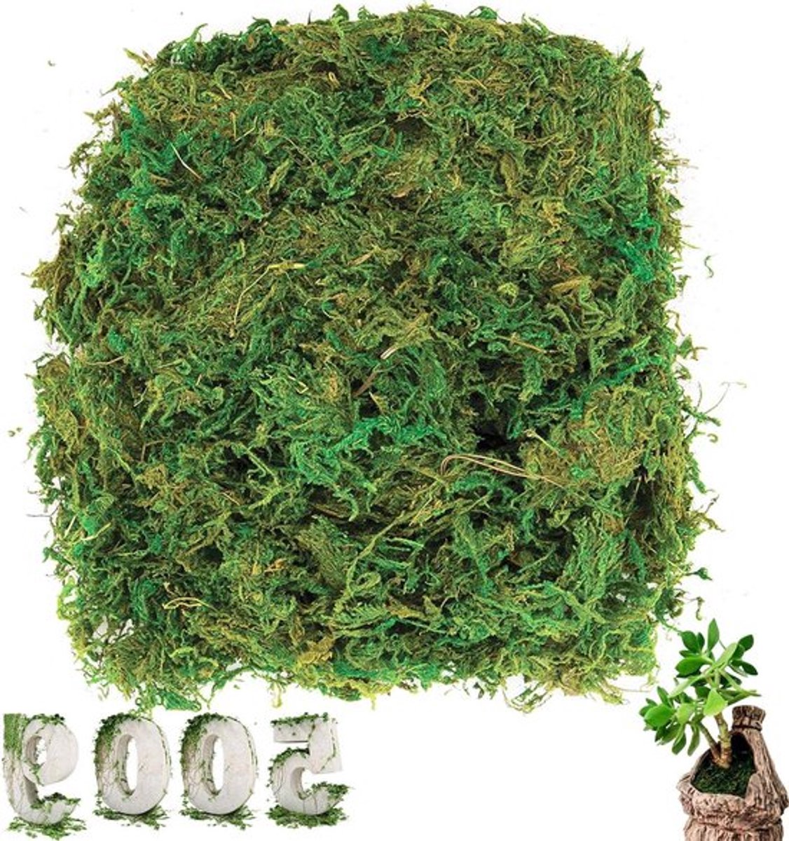Kunstmos decoratie materiaal 500 g voor bloemen en knutselprojecten