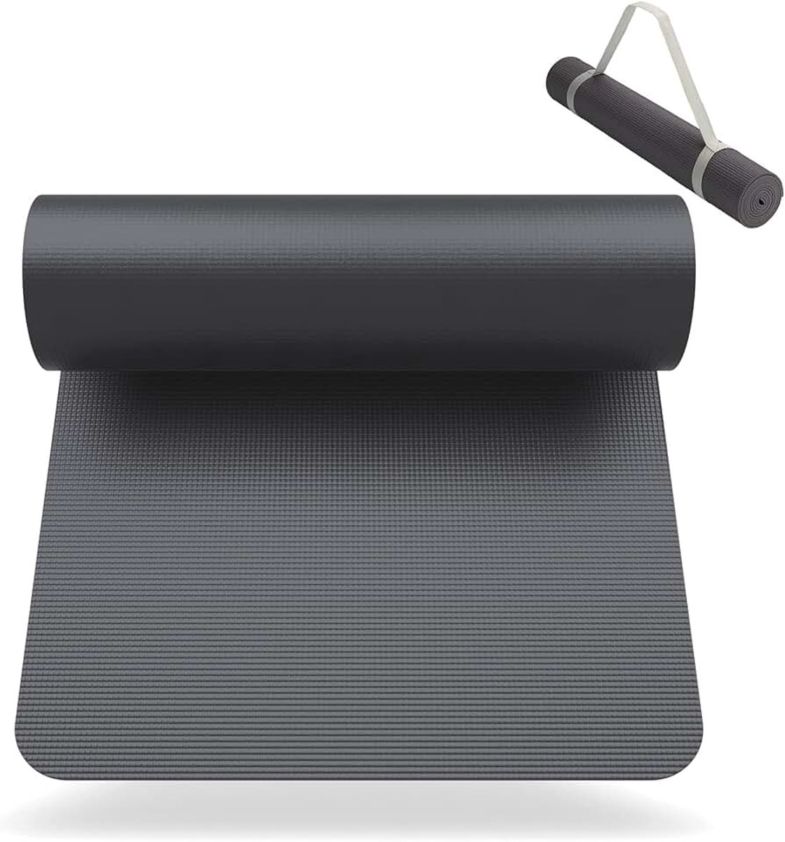Yogamat, 180 x 60 cm, met gratis draagriem, yogamat voor gym, workout en yoga, antislip en extra dun, 4 mm dik, fitnessmat, sportmat voor thuis