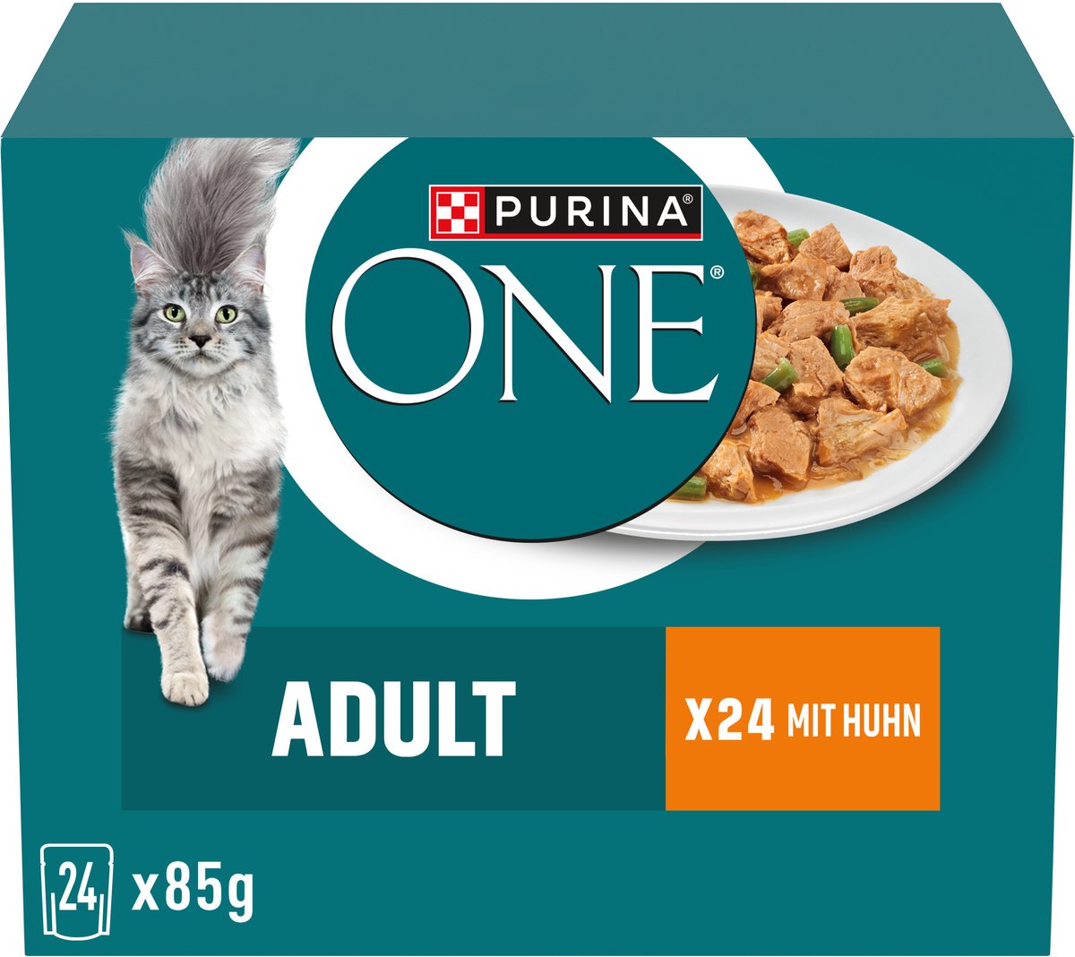 Purina PURINA ONE Adult Cat Food Multipack with Chicken and Green Beans (1 x 24 x 85g)