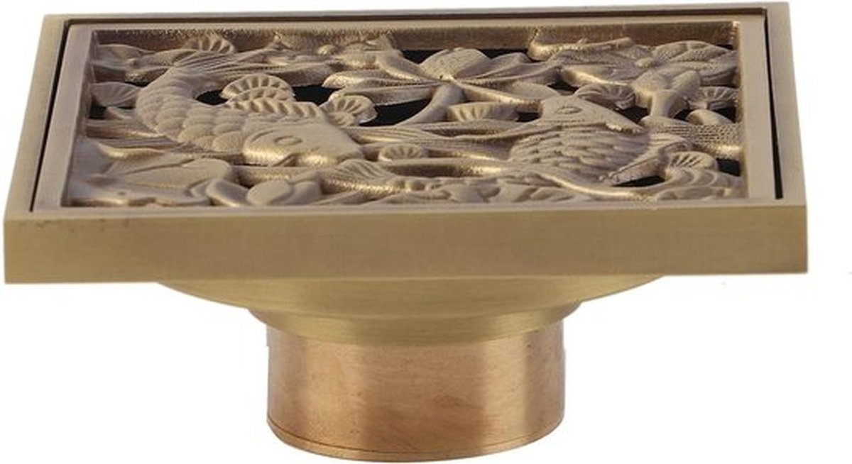Antieke Messing Afvoerzeef voor Keuken, Badkamer en Tuin - 10CM Afvoerputje met Decoratief Ontwerp