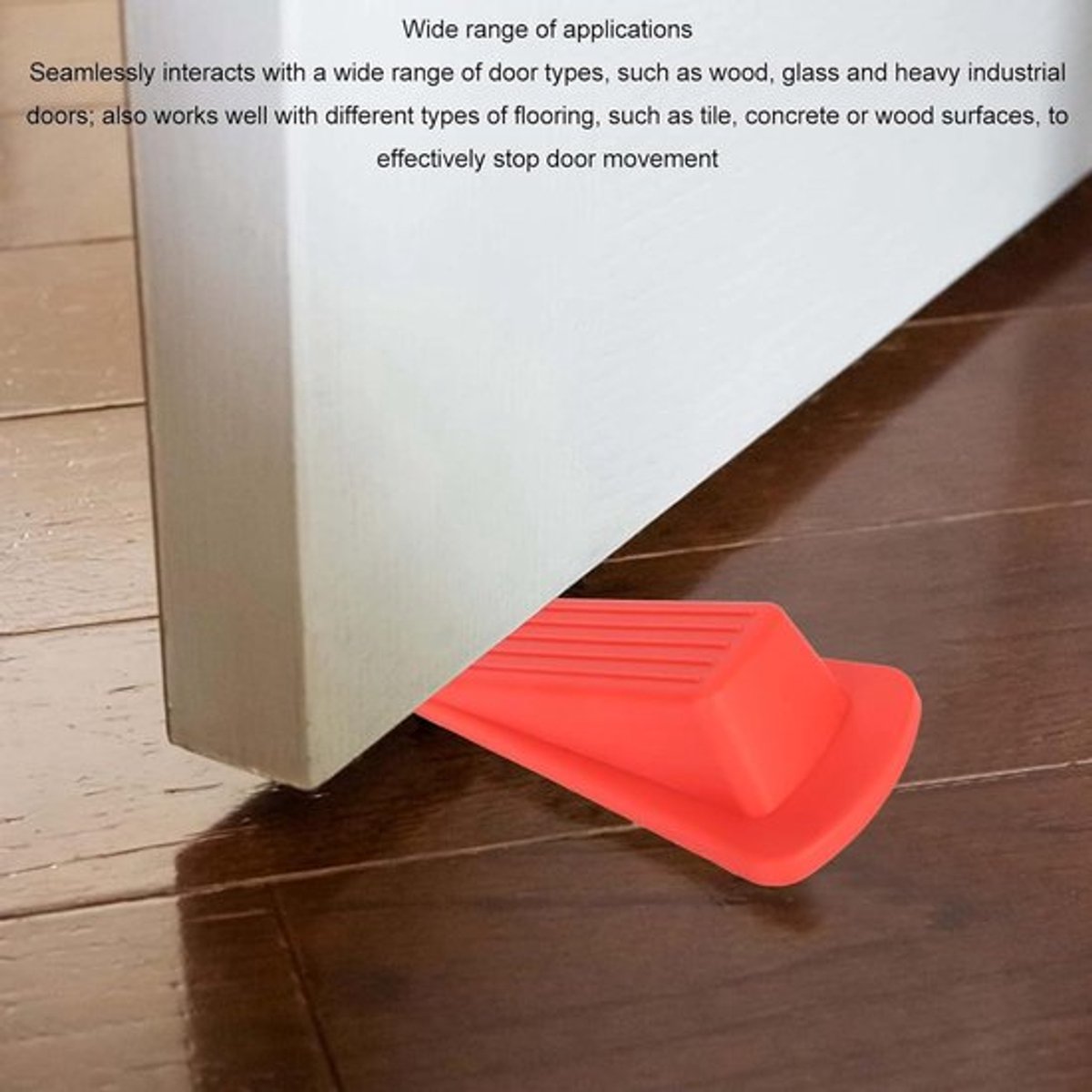 Deurstopperwiggen, 6 stuks, Krasbestendig, Antislip, Stapelbaar, Geschikt voor Tegels, Beton, Tapijt en Houten Vloeren, Rood.