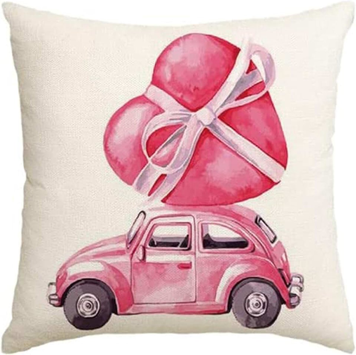 Pillowcase Ins Style Pillowcase Pink Cute Simple Printed Bed Cushion Cover 2 Pcs-M1-45 * 45Cm