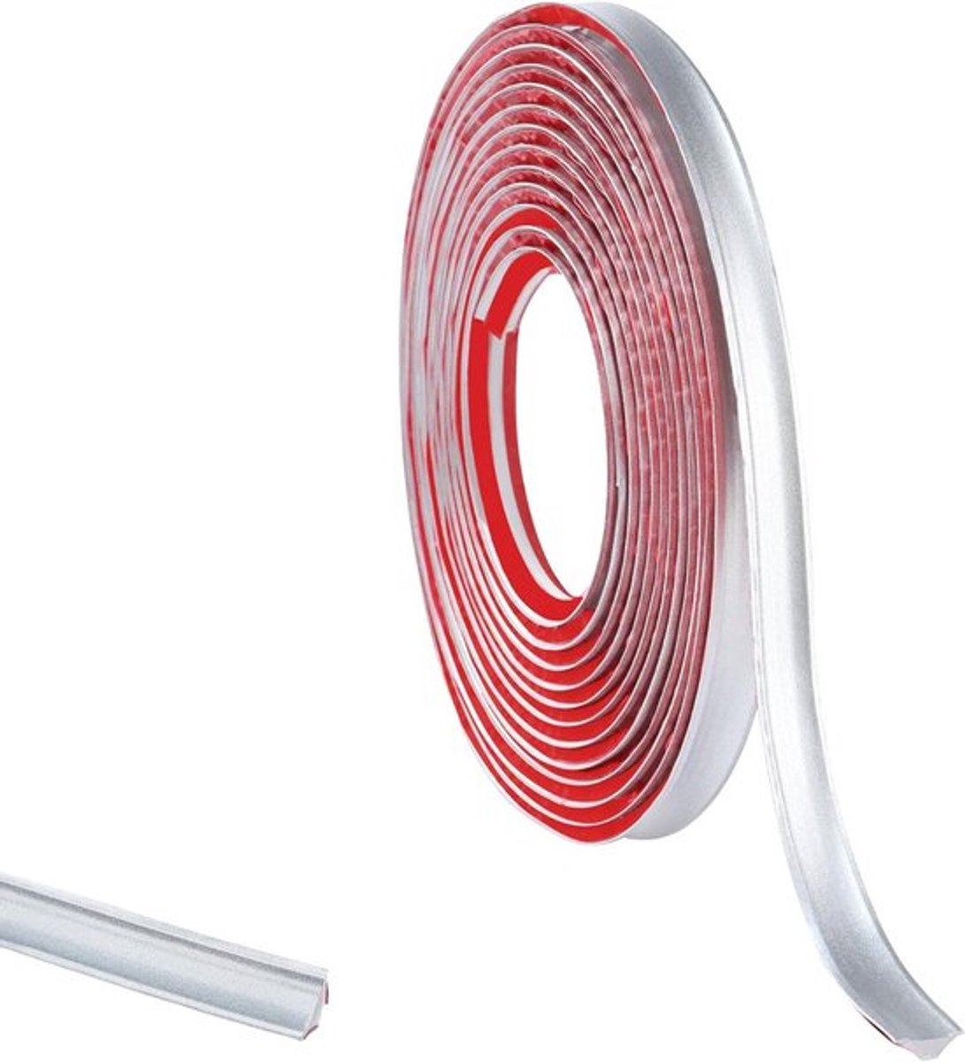 Flexibele PVC Kwadrant Trim voor Werkblad en Plafond - Zilver - Zelfklevend - Plastic Muur Hoek Randstrip - Ideaal voor Vloer Afwerking - 2,5 Meter lang - 12 mm*6 mm