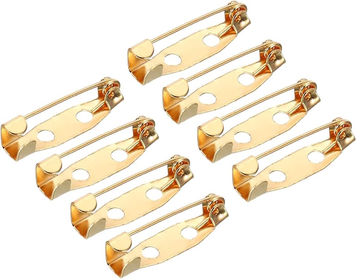 Sourcing map 50 stuks veiligheidsstangen pennen 20 mm broches sluiting achterkant voor ID-kaarten naamkaarten tags DIY handwerk rose goud tint