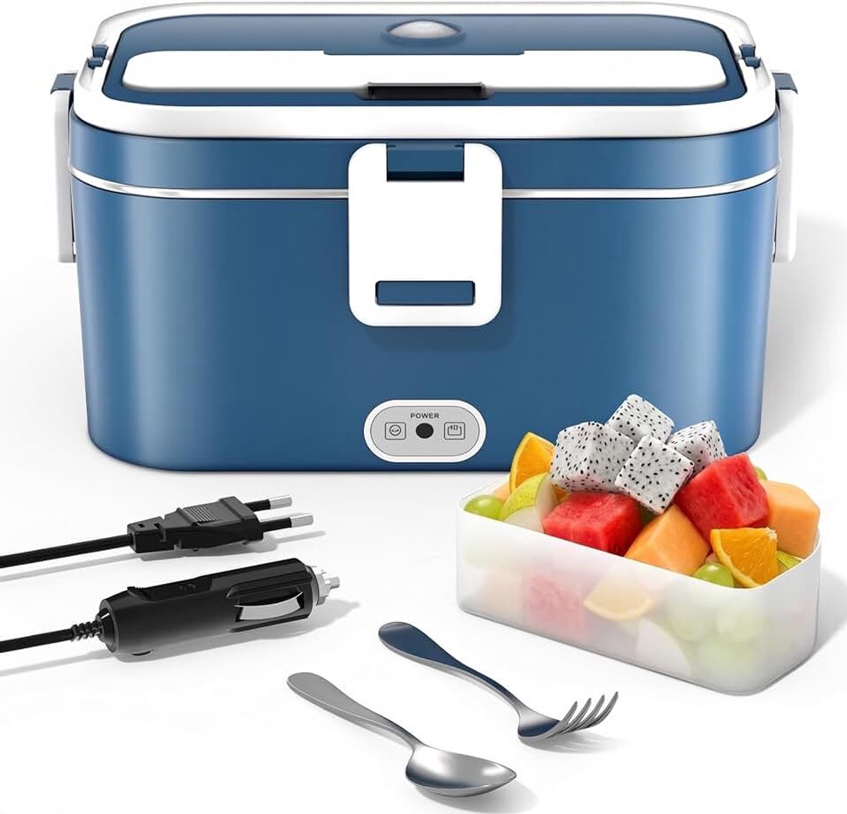 Lunchbox, 100 W, 3-in-1, 12 V/24 V/220 V, elektrische lunchbox, 1,8 l, grote capaciteit, gemakkelijk te reinigen, verwarmde lunchbox, draagbaar, voor kantoor, school en outdoor