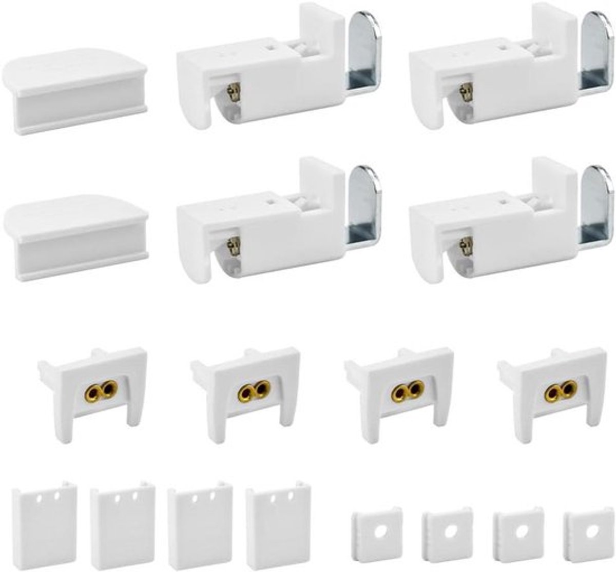 Set van 4 witte klemdragers voor rolgordijn, geen boren nodig - klembevestiging voor keuken, kantoor, hotel