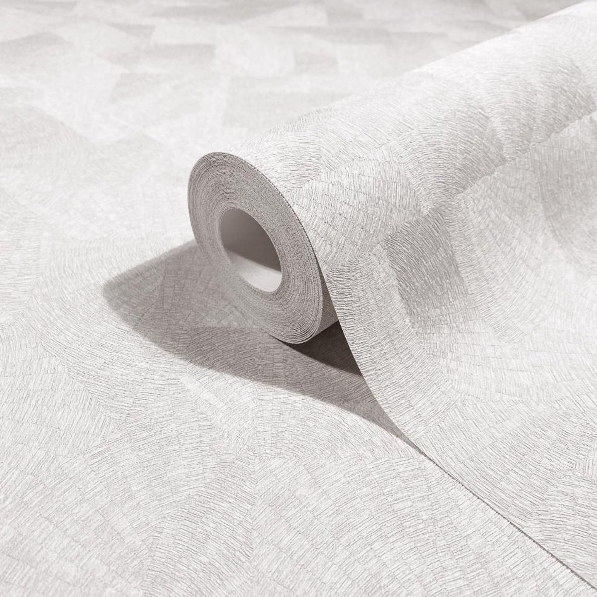 Behang – Japandi - Wit - Grafische blokjes - Hotel Chique - lijnen - Vliesbehang - Woonkamer Slaapkamer - 0,53 x 10,05 M – Whisper
