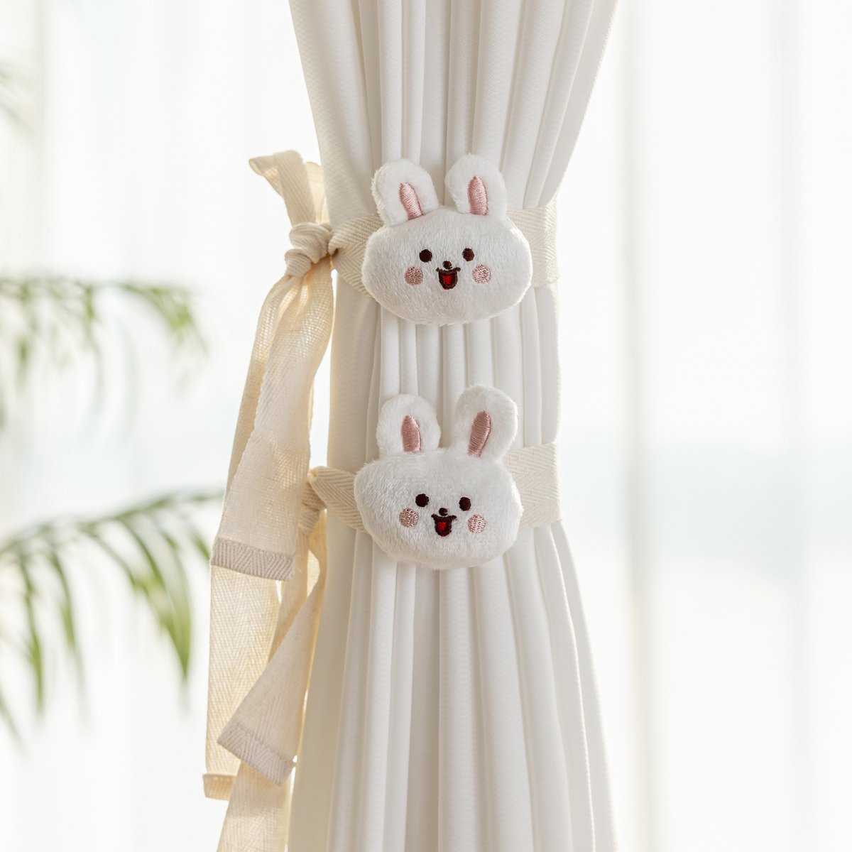 Gordijnbinders (set van 2) - Konijnendesign - Geschikt voor huis- en kinderkamerdecoratie
