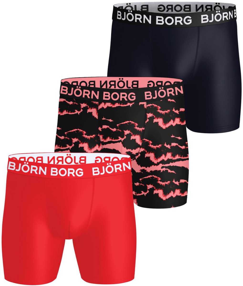 Björn Borg heren sports 3P boxers microfiber basic print multi
