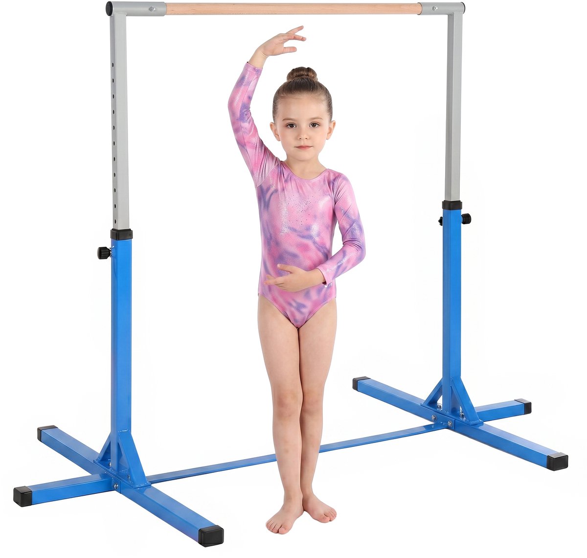 HOMCOM Kindergymnastiekrek - Staal - 194x121x150cm - Blauw