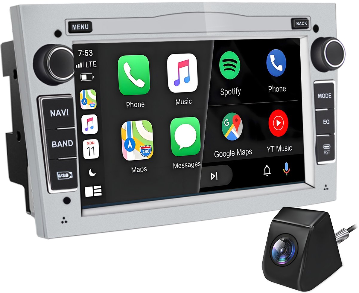 Cestovet Autoradio - Geschikt Voor Opel Astra H Corsa C/D Meriva Zafira B - 2GB + 64GB - Draadloos Apple Carplay & Android Auto - 7-inch Touchscreen - GPS-Navigatie - Bluetooth & Wifi - Achteruitrijcamera