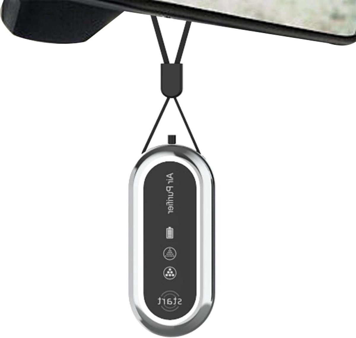 Persoonlijke Luchtreiniger - Draagbare Zuiveraar - Frisse Lucht - Real-time Monitoring - 2.5x9.5x2.5 cm - Zilver