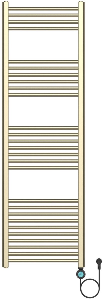 BELRAD elektrische radiator 1600x500 mm – 700W – geborsteld goud – digitale thermostaat – Smart WiFi – aansluiting rechts
