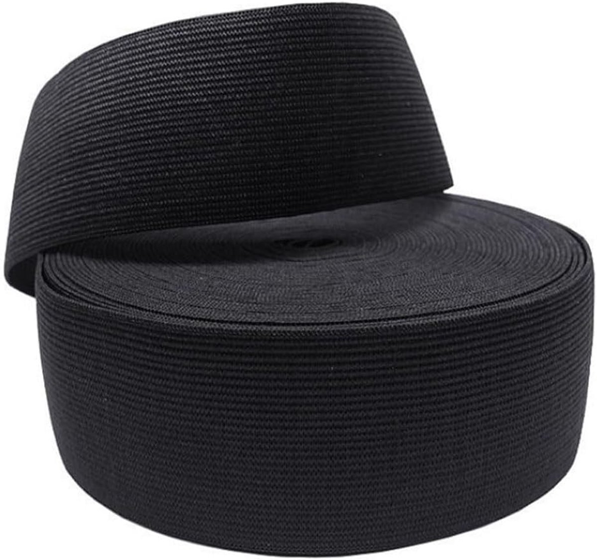 Elastische Band Breed 100mm x 5m - Zware Stretch Elastische Band voor Taille en Kleding Naaien, Rubber Band Meterware Textiel in Zwart