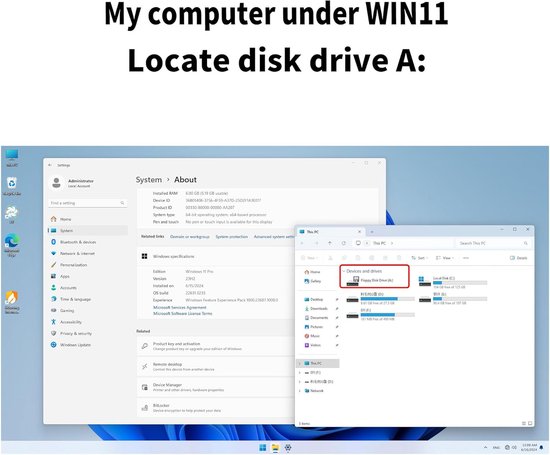 Externe diskettedrive - Floppy drive - Oude data lezen - Plug and Play - 35 inch - Zwart — afbeelding 3