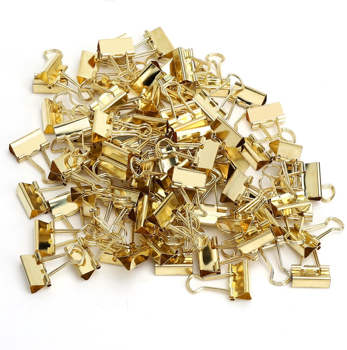 80 stuks metalen foldback klemmen, goud, 19 mm, voor kantoor, school en huis, bindclips, papierklemmen, multifunctionele klemmen, documentenklemmen en andere