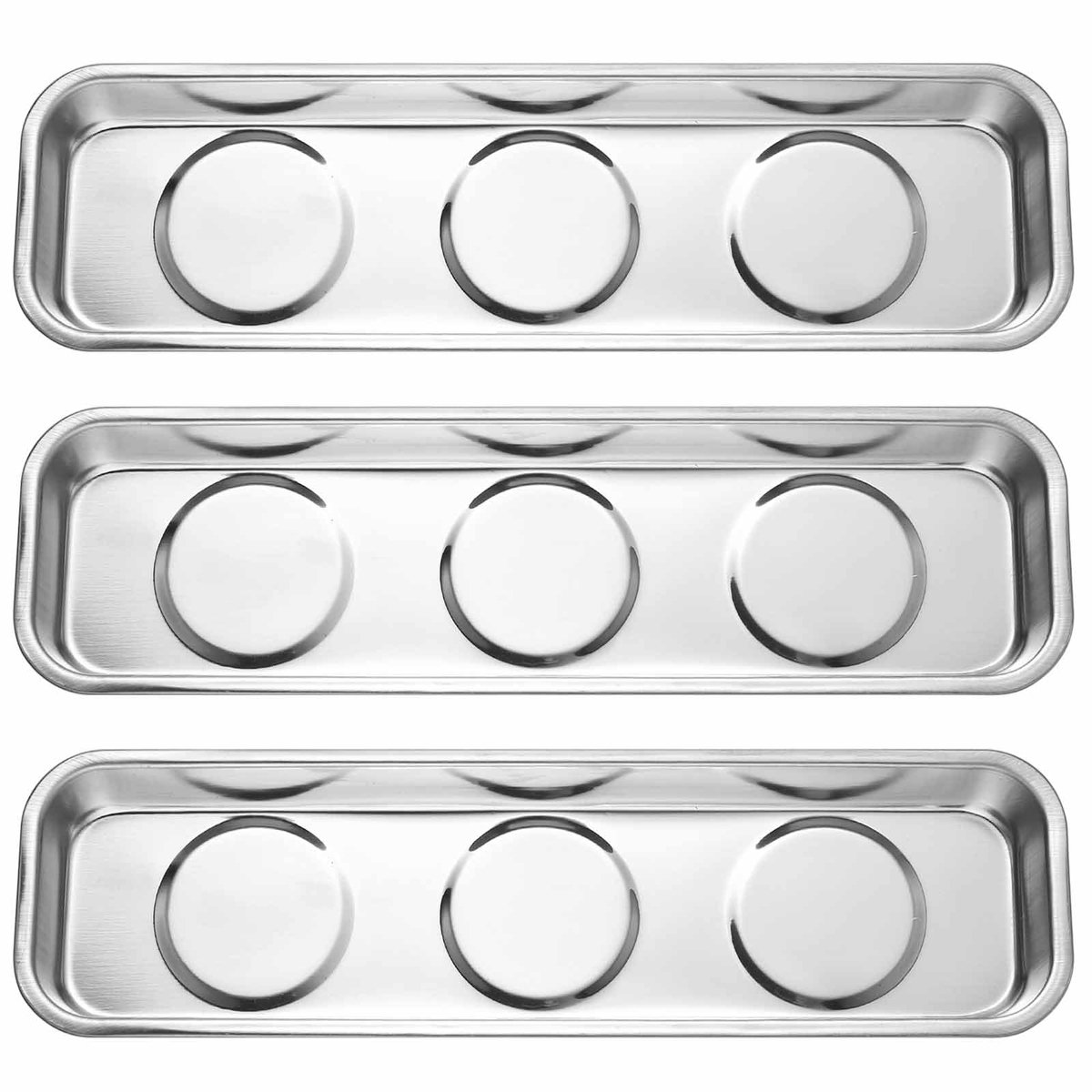 Schroeven, magnetisch dienblad van roestvrij staal, voor gereedschap, werkplaats, metalen gereedschap (22,6 x 6,5 cm), 3 stuks