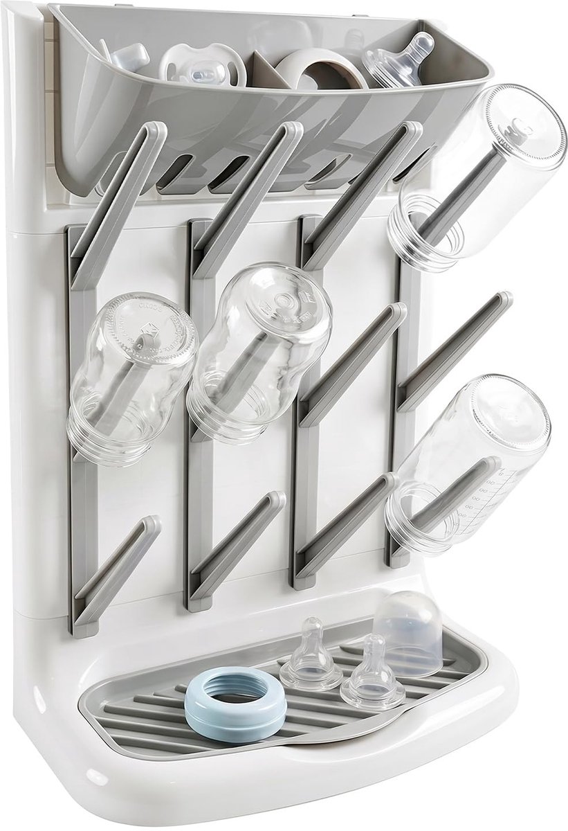 Babyflessenhouder met afdruipbak - verticale flessendroger - BPA-vrij - houdt tot 12 flessen - SnelShoppen