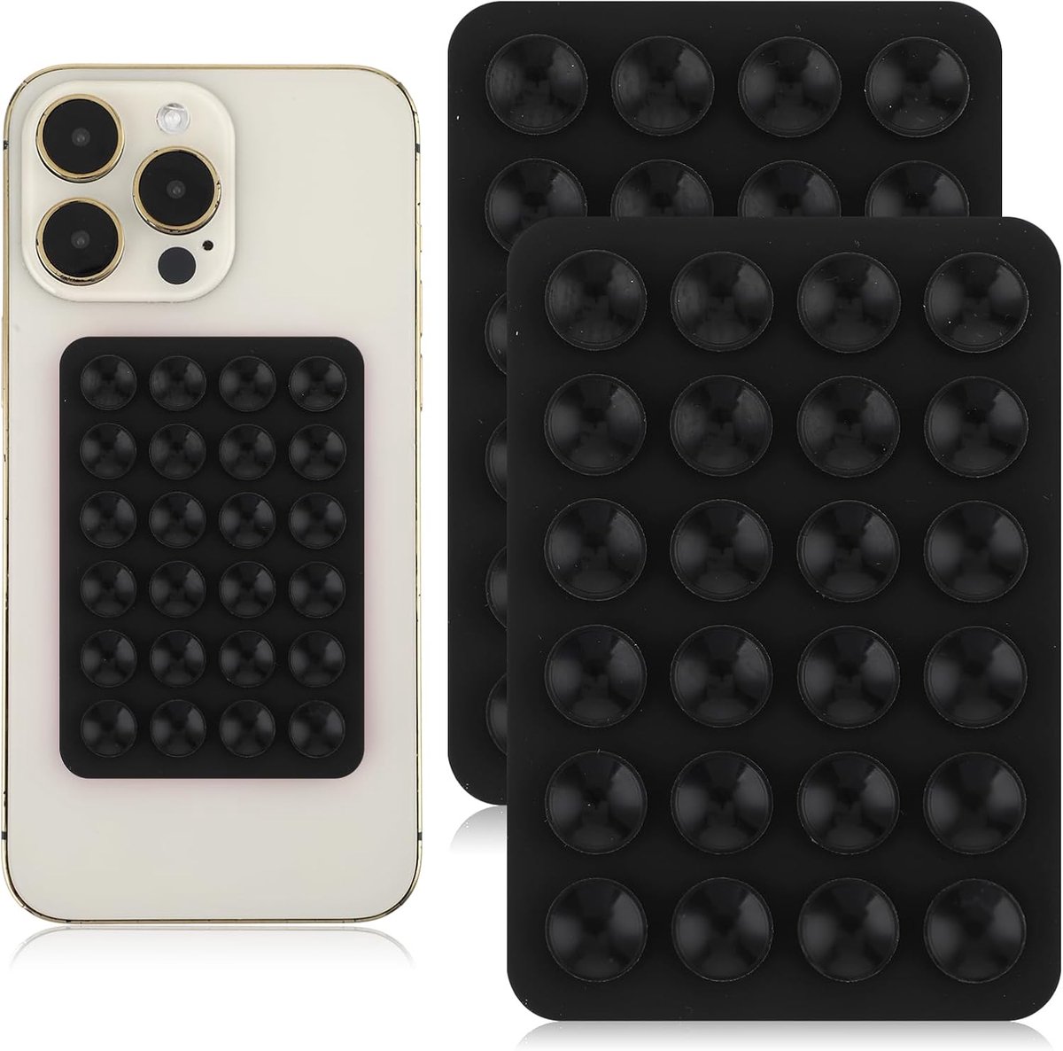 2 stuks siliconen zuignap telefoonhoes houder, anti-slip handsfree mobiele accessoire telefoon accessoire