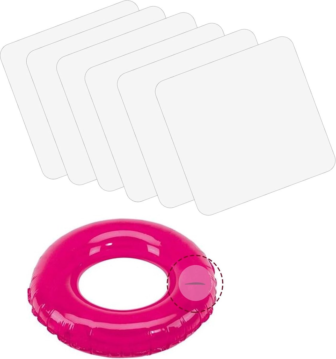 6 Stuks Doorzichtige TPU Reparatiepleisters, 10cm x 10cm, Waterdichte Zelfklevende Pleisters voor Springkastelen, Zwembanden, Drijvers en Opblaasbare Artiken