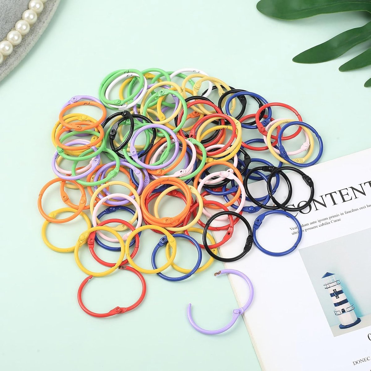 100 stuks ringbanden, bindringen 25 mm, flashkaartringen hoepels, kleurrijke losbladige ringbanden, metalen boekringen voor indexkaarten papier sleutelhanger flashcard hoepels in thuiskantoor, school