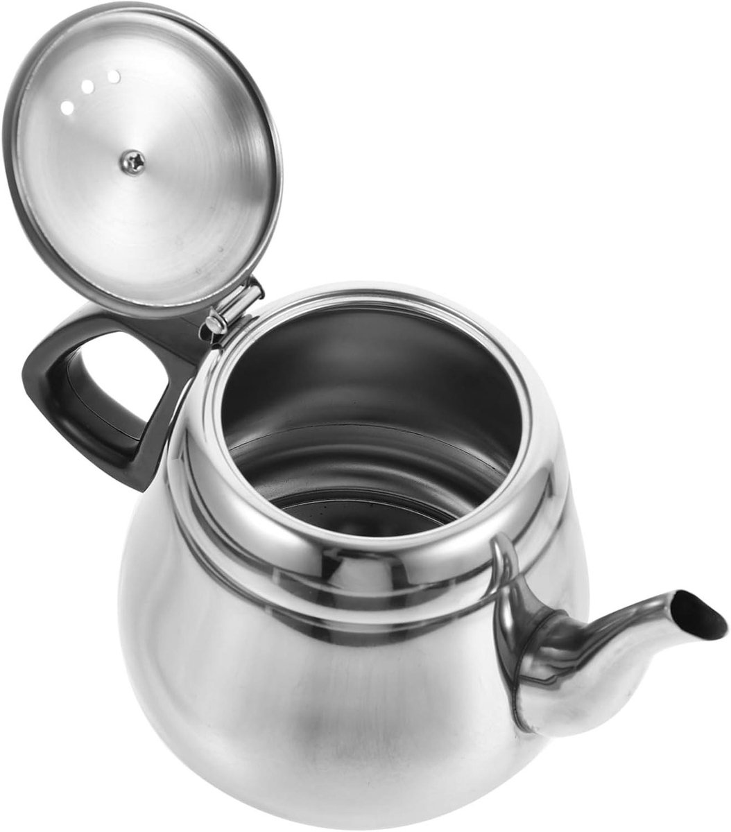 Waterkoker RVS - Theepot Gas - Water Verwarmen - Fluitende Ketel - 22x13x11cm - Zilver