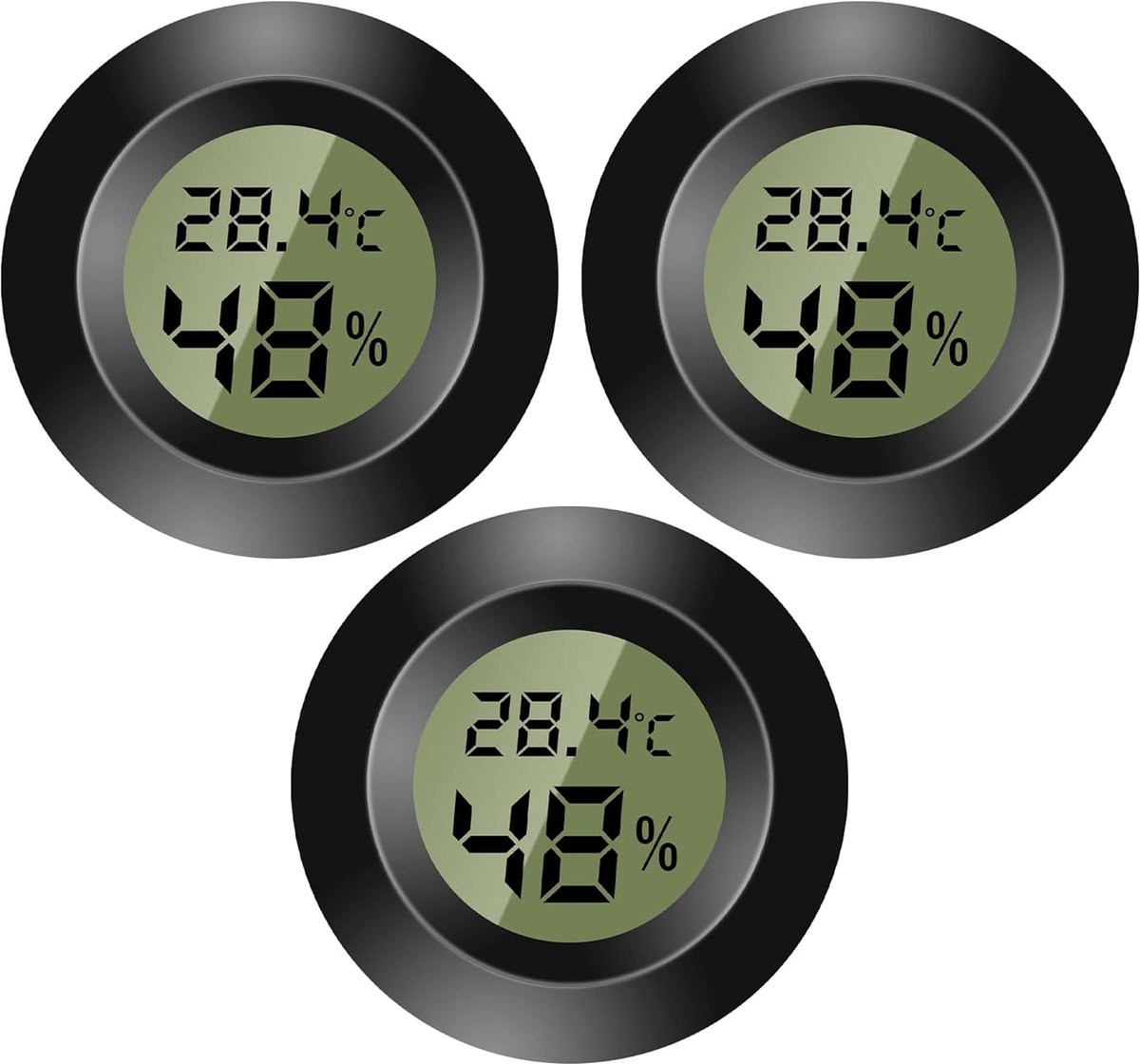 Mini digitale binnenthermometer 3 stuks - compact - nauwkeurig - ideaal voor binnengebruik - SnelShoppen