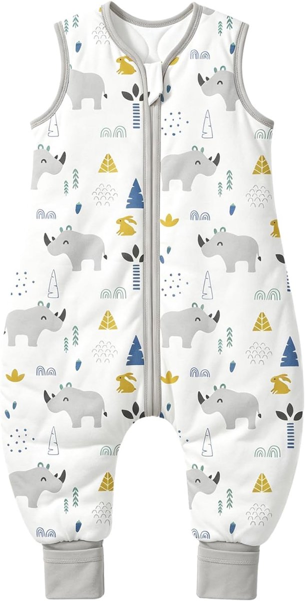2.5 Tog Babyslaapzak met Voetjes – Puur Katoen, Voorrits Voor Makkelijk Verschonen 's Nachts, Ideaal Voor Herfst en Winter.