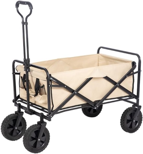 Bolderkar Tuinwagen - Transportwagen Opvouwbaar - Boodschappen Tuinieren - Stabiel Stalen Frame - 100 kg Draaglast - Zwart van Bolderkar — afbeelding 3