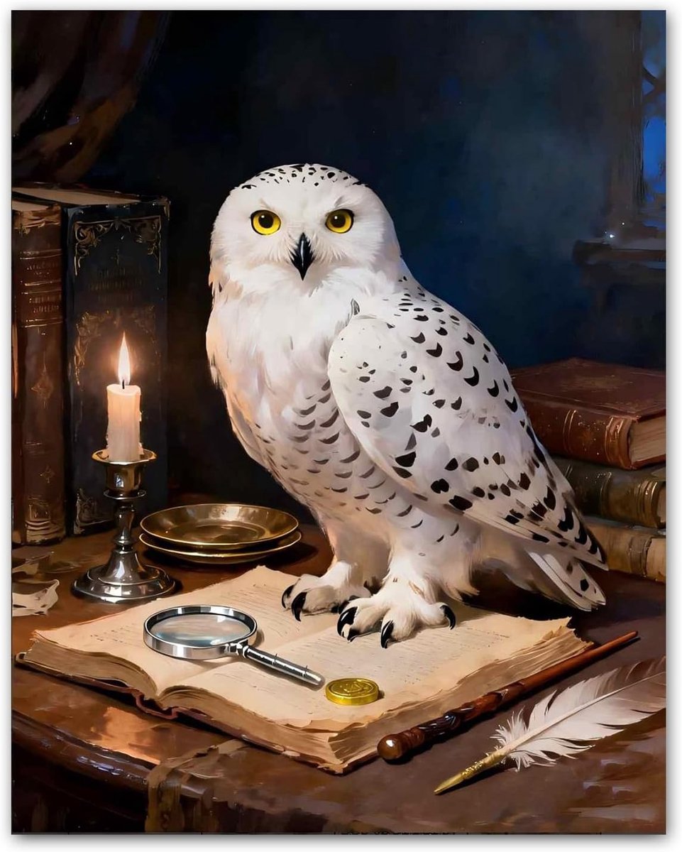 Schilderen op nummer voor volwassenen, uil, schilderen op nummer, uil, fantasie schilderen op nummer voor volwassenen, acrylverf, handgeschilderd, olieverfschilderij, canvas voor