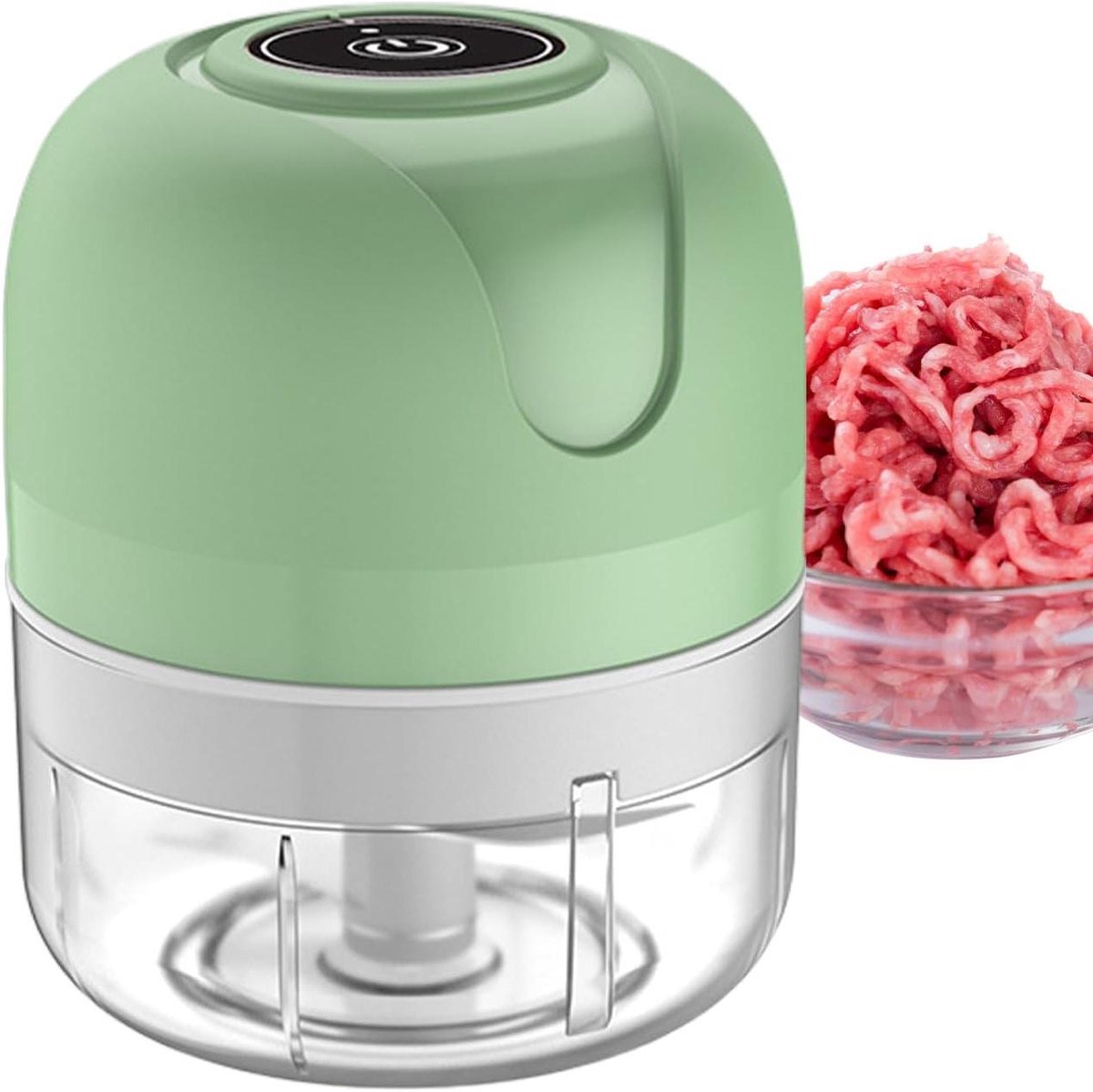 Elektrische Keukenmachine - Mini Hakker - Snel Ingrediënten Snijden - Draadloos USB Oplaadbaar - 250 ml Capaciteit - Cyaanblauw