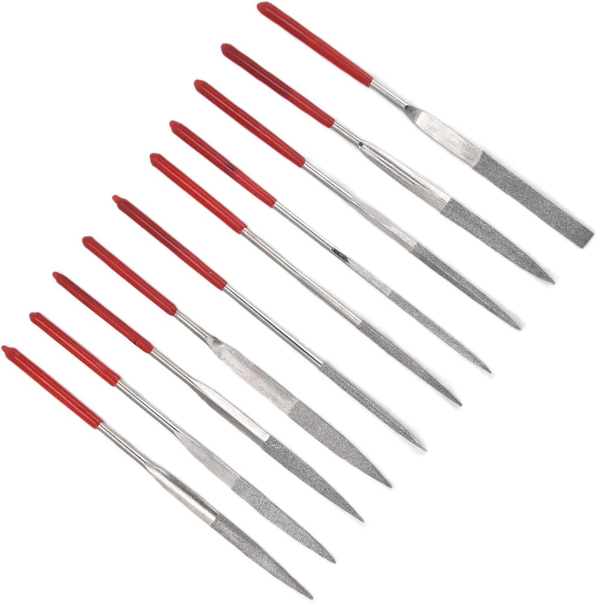 Naaldvijlenset - Metaalvijlen Set - Metaal Bewerken - Gehard Staal - 4 x 160mm - Grijs