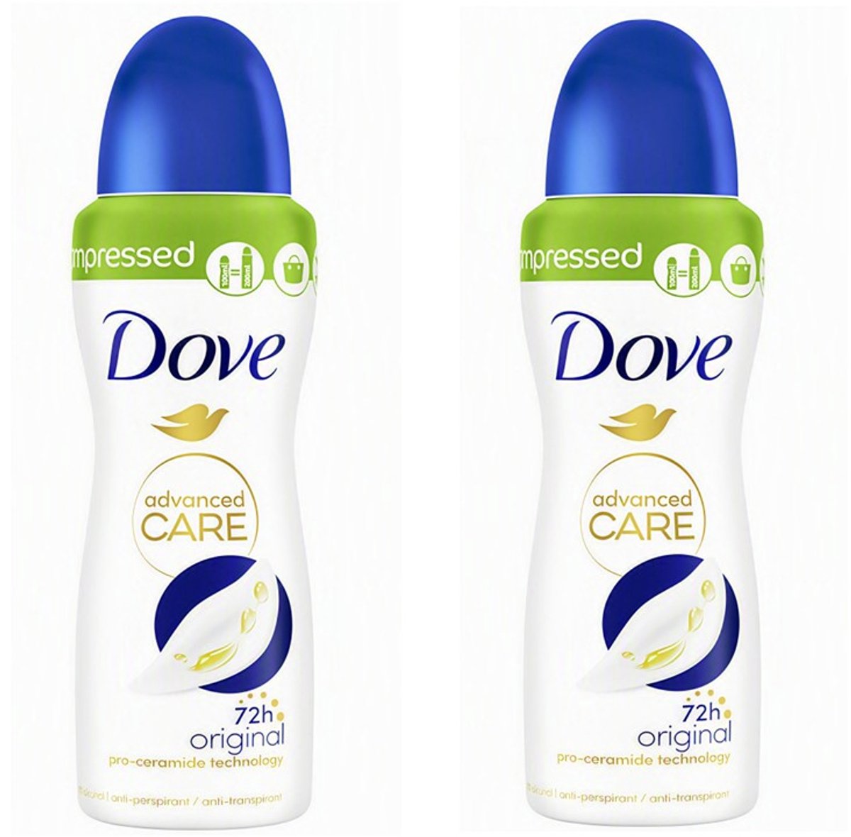 Dove Deo Spray Compressed - 2 x 100 ml