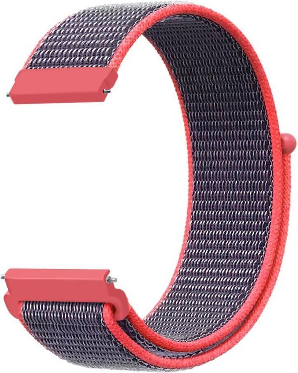 KELERINO. Nylon bandje geschikt voor Samsung Galaxy Active / 42 MM - Grijs / Rood