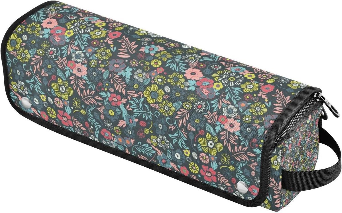 Haargereedschap Tas - Reis Organizer - Veilig Opbergen - Hittebestendige Mat - 37 cm - Bloemen