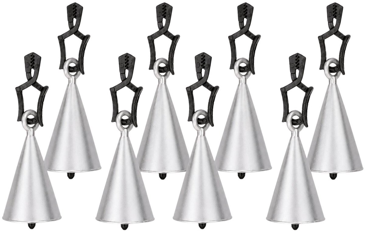 Home & Styling Tafelkleedgewichtjes kegels - 8x - zilver - 7 cm - Tuin tafelzeil/tafelkleed gewichtjes kegels en kogels
