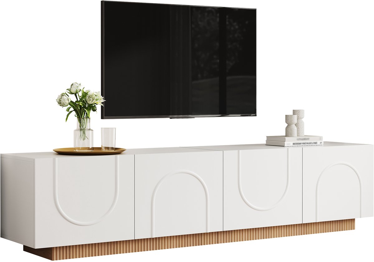 TV-Schrank Modern - White - 170 cm Breed - Multifunctionele Opbergoplossing