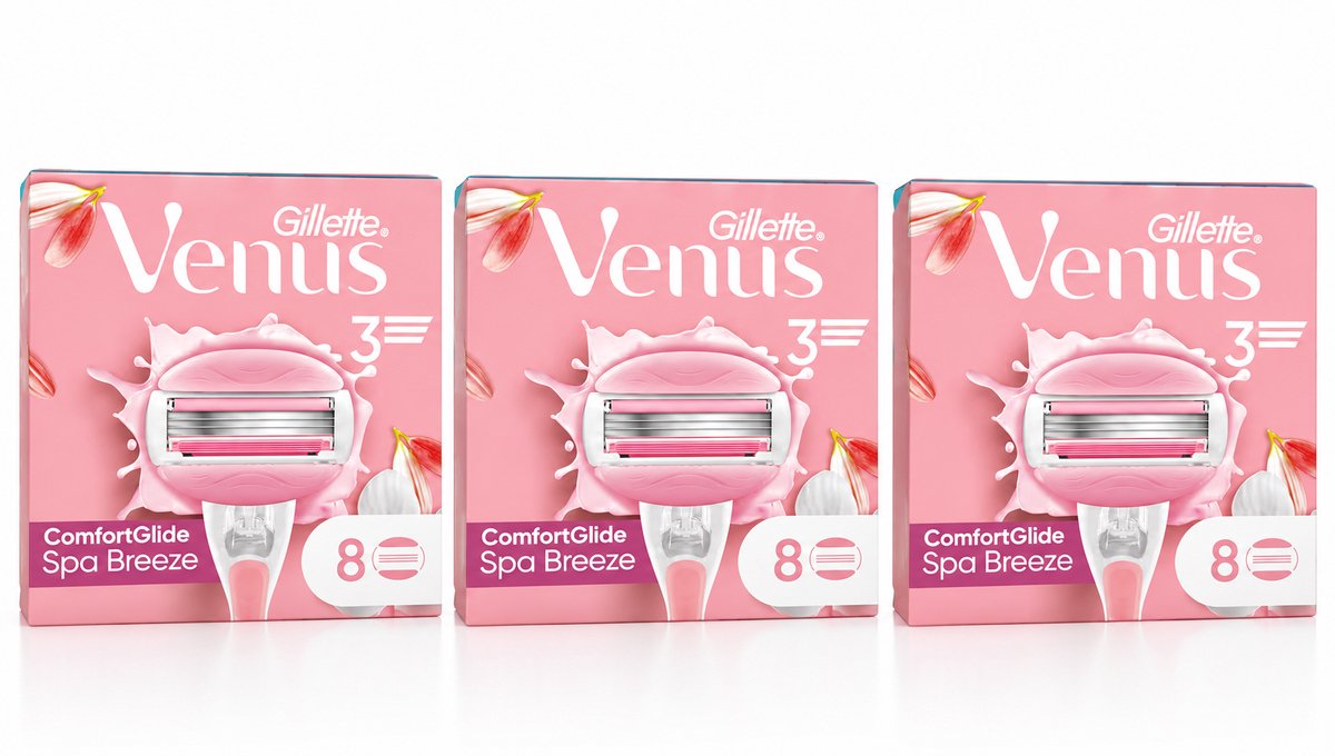 Gillette Venus Breeze SPA Scheermesjes voor Vrouwen – Voordeelverpakking 3 x 8 Mesjes (24 Stuks)