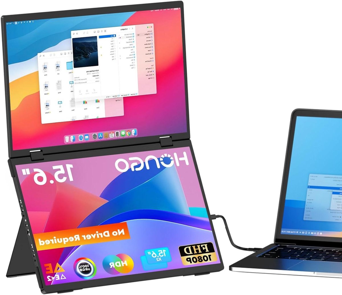 Draagbare Monitor - Secundair Scherm - Productiviteit Verhogend - Full HD 1080p - 15.6 Inch - Zwart
