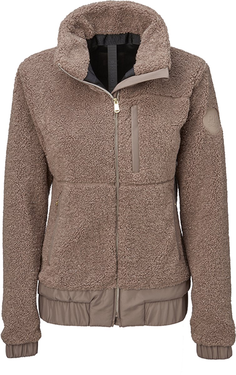 PK International - Topaz - Teddyjas - Jas - Ritszakken - Borstzakje - Hoge kraag - Stretch voering - Muffin - Beige - 158