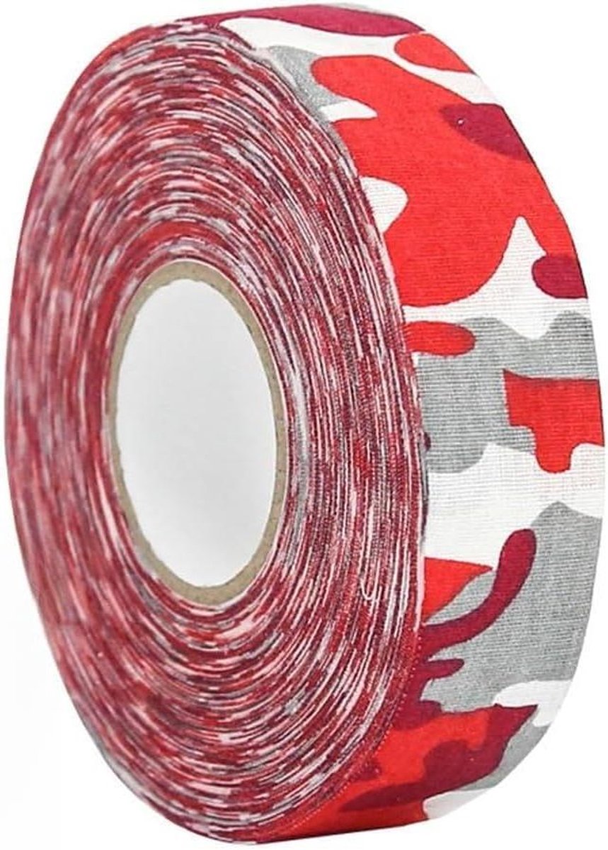 Sportgrip Tape - Handvat Band - Verbeter Grip - Koud Weer Bestendig - 25 Meter - Rood Camo
