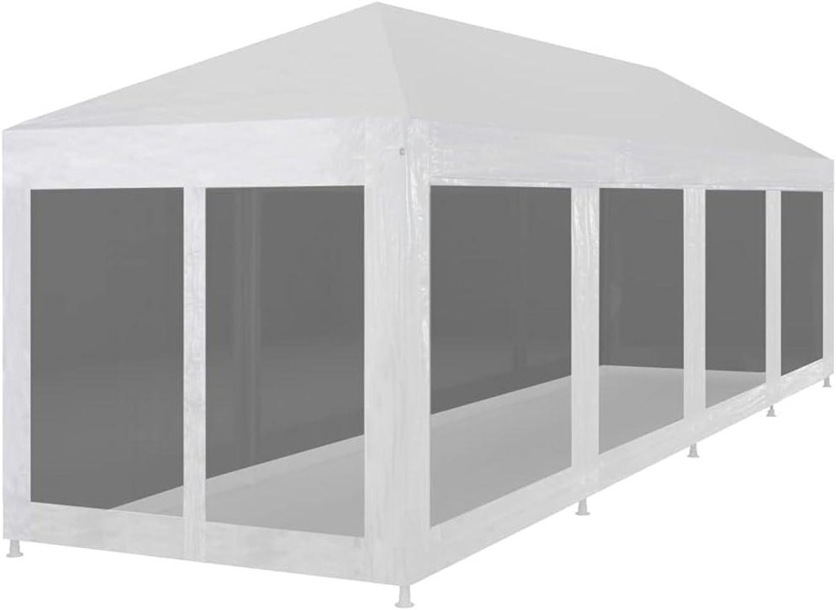 Partytent met zijwanden - Tuinpaviljoen Tent - Feesten Organiseren - Insectenwerende Mesh - 12 x 3 meter - Wit Zwart