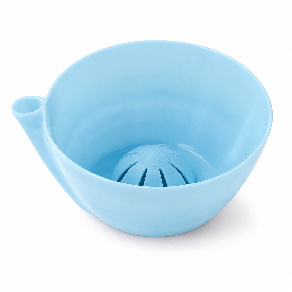 Zelfdraaiende Bessenwasbak - 17x15x8cm - BPA-vrij Kunststof Fruitwaskom met Vortex Design - Automatische Groentezeef en Stijlvolle Fruitschaal - 2-in-1 Spoelkom voor Bessen, Groenten en Salade-Geglazuurde gletsjer