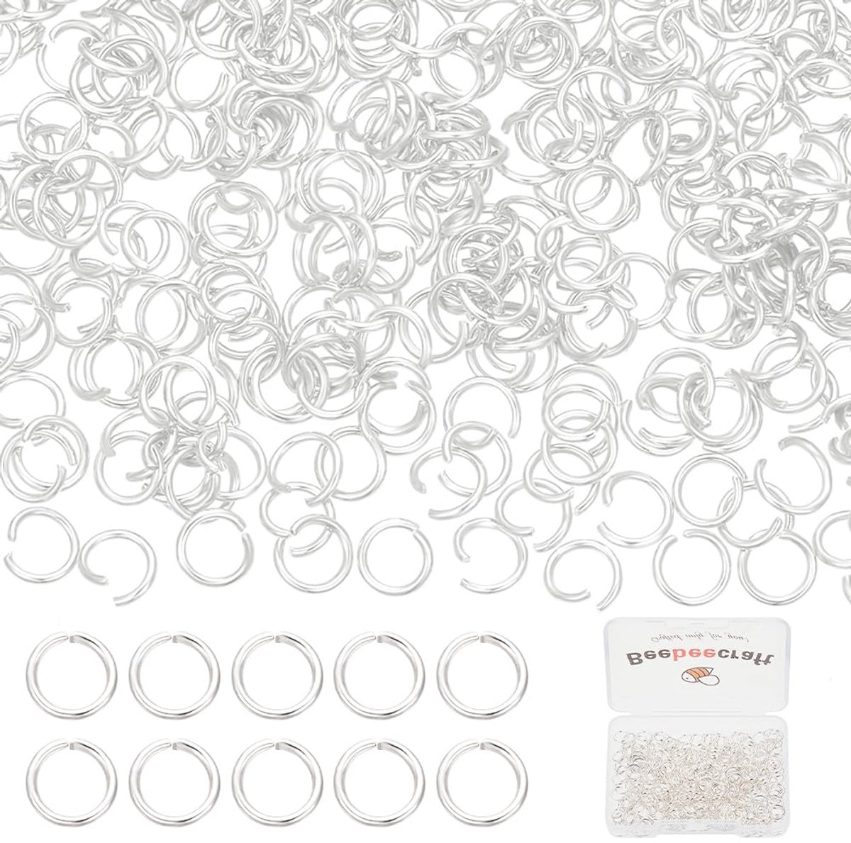 1 Doos 300Pcs 5Mm Enkele Loop Jump Ringen Rvs Zilver Open Jump Ring O Connectors Voor Sieraden Maken Armbanden Ketting Levert DIY Craft