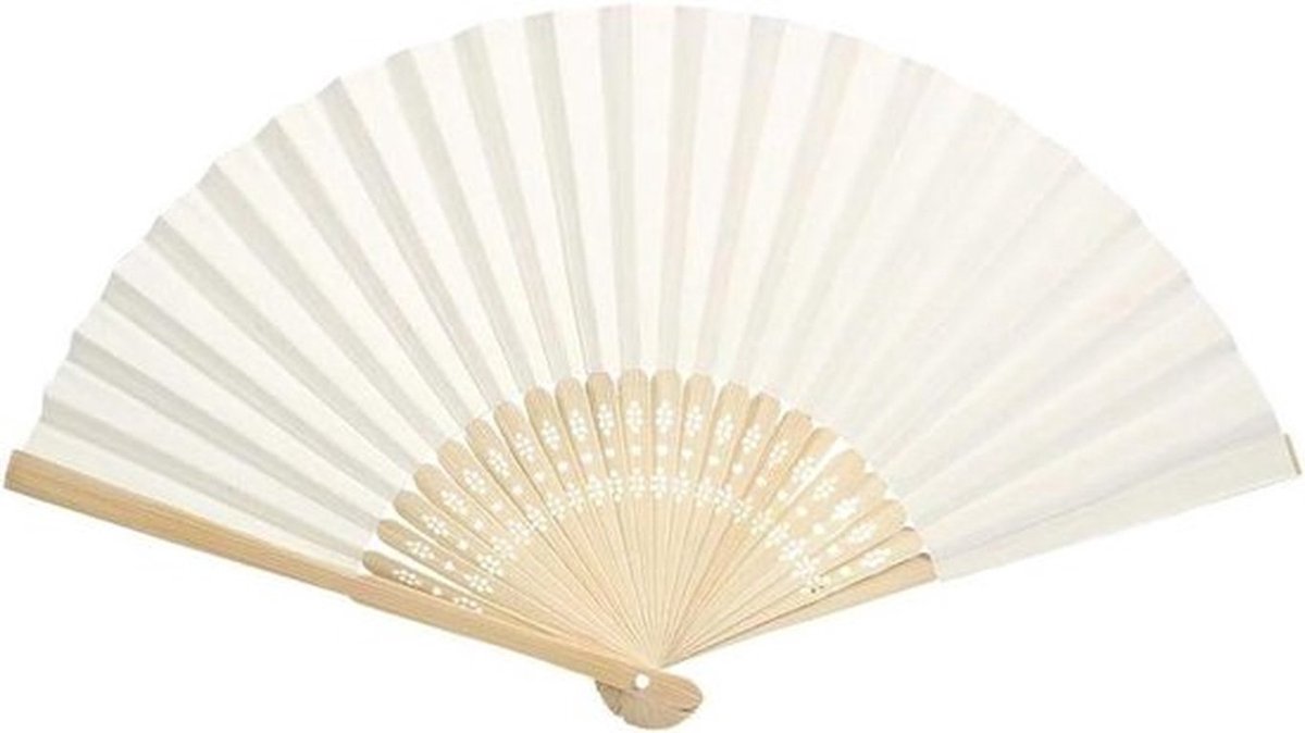 Vouwbare papieren handwaaier voor bruiloftdecoratie - beige, elegant, handzaam, feestelijk