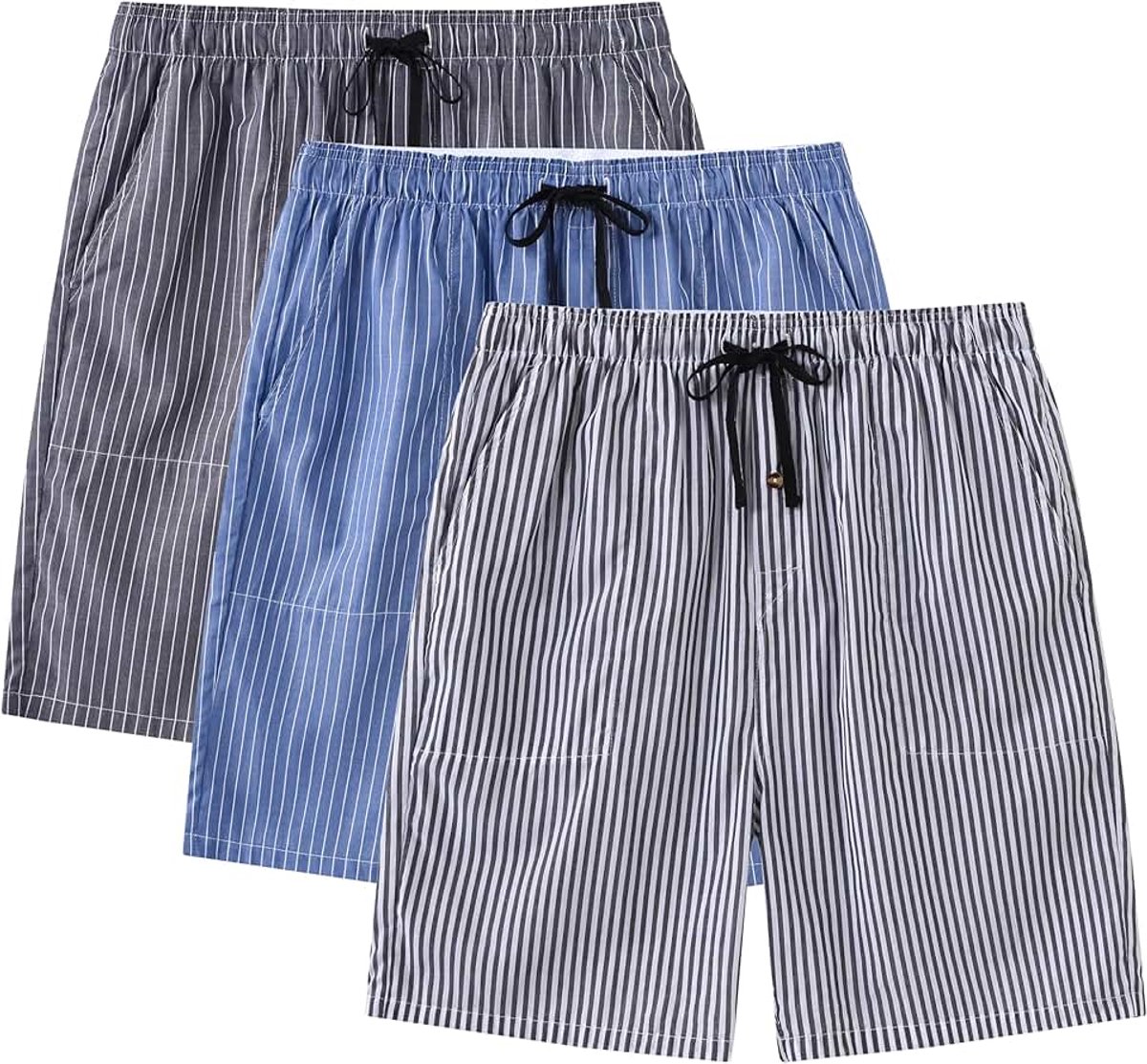 Pyjamabroek voor heren, katoen, geruit, licht, nachtkleding met zakken