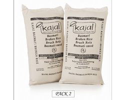 Kajal Basmati Broken Rice 20 kg (2 x 10 kg) – Premium Breukrijst uit India, Aromatisch en los, Ideaal voor currys, Wok en bijgerechten, Grote verpakking voor gezinnen, Gastronomie en voorraad Met Kajal Sticker