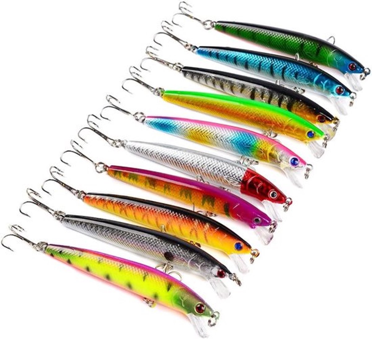 Kleurige Crankbaits voor Hard Fishing - Set van 10 Effectieve Visserslures voor Zoet- en Zoutwater